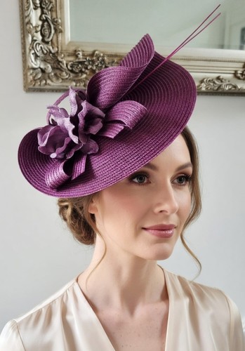 Plum purple fascinator - purple,