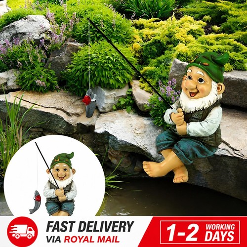 Garden gnome fishing rod - garden, +