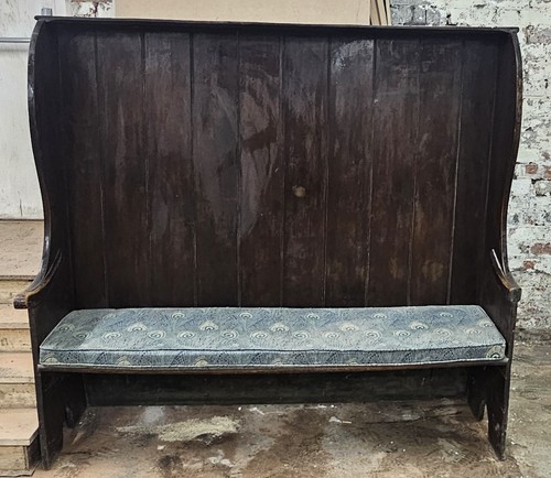 High back settle elm early - back,