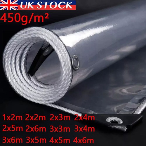 450gsm clear tarpaulin heavy - clear,