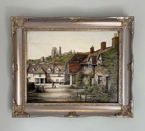Framed print corfe castle - corfe,