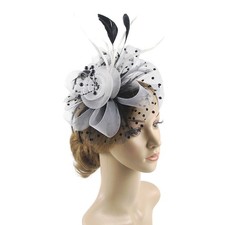 Womens Feather Hair Fascinator Alice Headband Clip Wedding Royal Ascot Races Hat