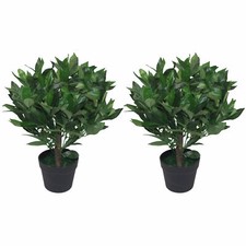 Pair artificial bay topiary - artificial,