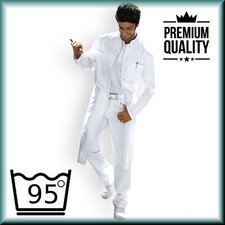 Mens White Lab Coat Medical Doctor Dentist Nurse Uniform Workwear Jacket Tunic