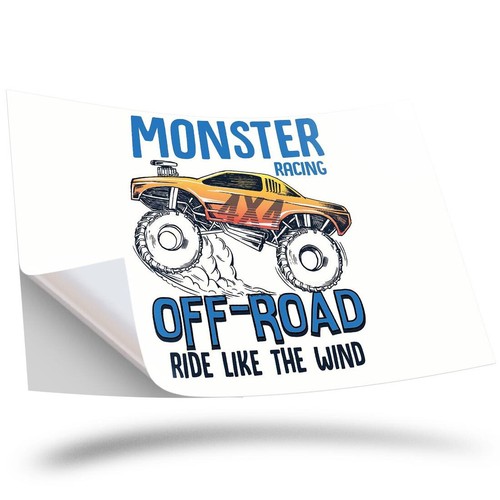 Vinyl sticker monster truck - 1x,