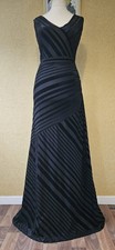MONSOON dress sz 18 Black Maxi evening long wedding guest party Velvet Stripe