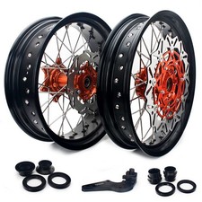 17" Supermoto Wheels Disks Adapter Kit For KTM 125-525 EXC SX SXF XC XCW XCF SXS