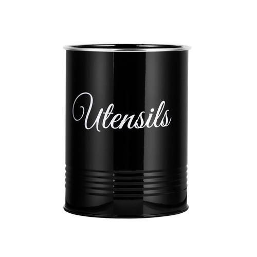 Utensil pot black round - utensil,