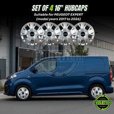 16" Wheel Trims Hub Caps Set Fits Peugeot Expert 2017–2026 Silver 4pcs
