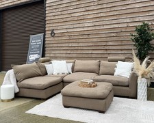 Brown & Beige Corner Sofa &