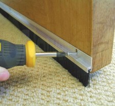 Silver Door Draught Excluder Brush Strip Bar 25mm Stormguard Heat/Energy Saving