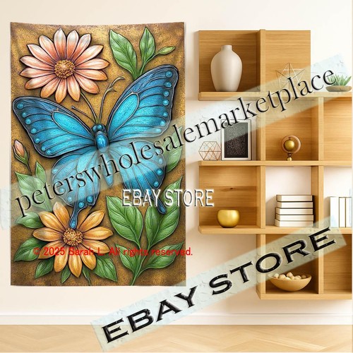 Garden butterfly wall tapestry - garden,