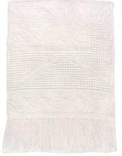 Baby SHAWL Fringed WHITE Wrap