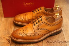 Loake Shoemaker Tan Brown Leather Derby Brogue Shoes UK 9 F US 10 EU 43