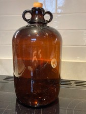 Demijohn Brown Glass Bottle Wine/Beer Making Double Handled 4.5.With free bung