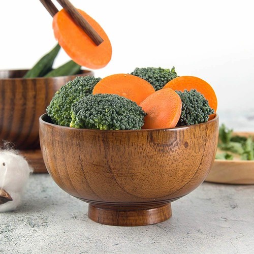 Wooden bamboo salad fruit - bamboo,