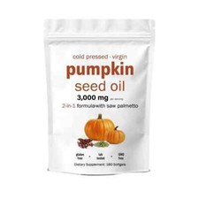 Cold Pressed Virgin Pumpkin Seed Oil 3000mg Softgels 2-in-1 with Saw Palmetto