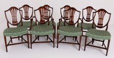 Set Victorian Dining Chairs Balloon Back 1850