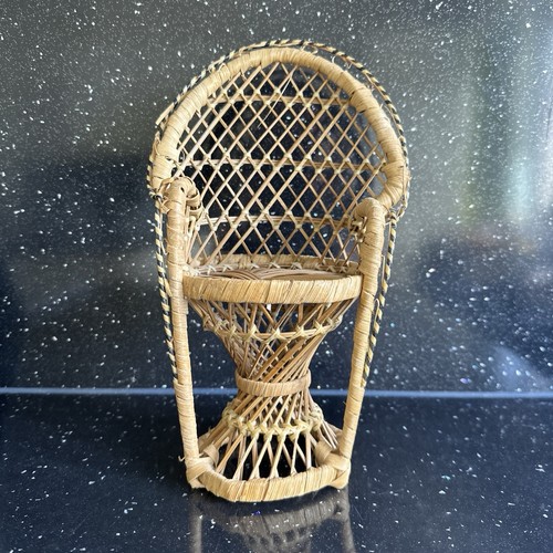 Vintage boho wicker peacock - wicker,