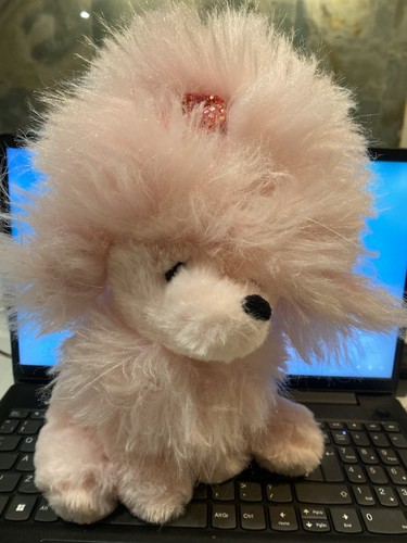 Pink poodle plush dog - poodle,