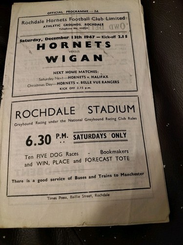 Vintage rugby league - vintage, programme