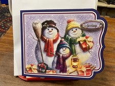 Concept Family Spinner snowmen - Christmas Card - Approx 6 x 5 inches