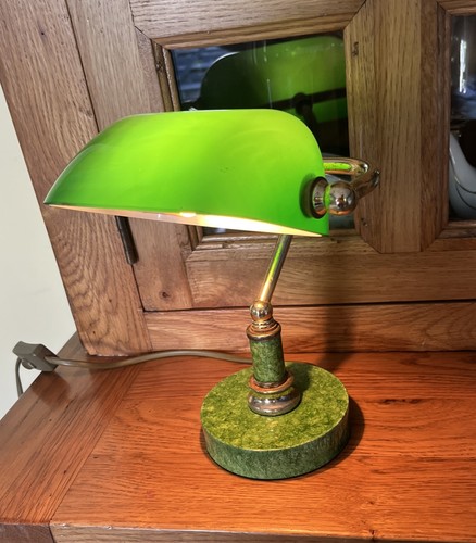 Bankers lamp brass green - bankers,
