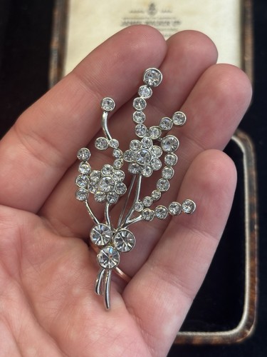 Silver tone flower bouquet - flower,