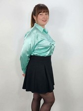 Aqua green glossy satin button