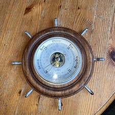 Vintage SB Shortland Bowen Barometer - Ship Wheel Shaped - 8.5" Diameter