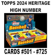 TOPPS 2024 HERITAGE HIGH NUMBER BASEBALL CARDS - #501 - #725