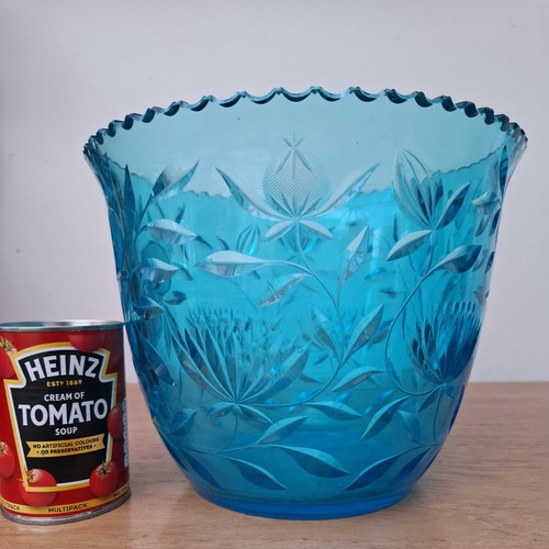 Vintage blue cut glass - vintage,