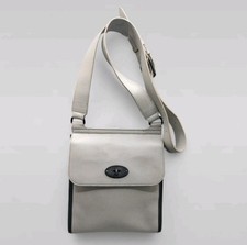 Mulberry Small Antony Messenger Bag in Pale Grey Scotch grain Leather