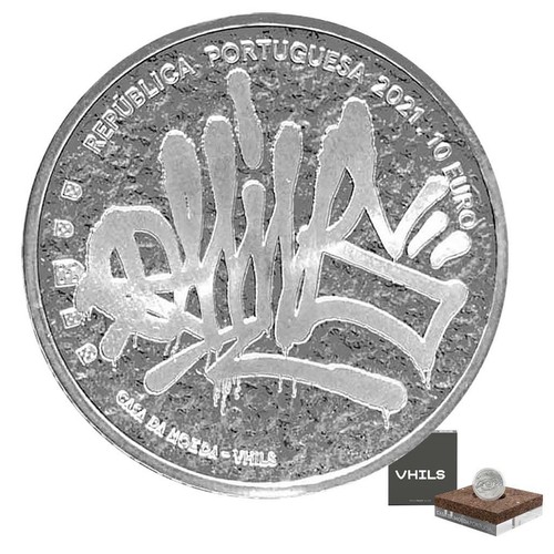 Silver coin vhils - coin, art