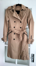 Zara Beige trench mac coat size XS 34 inch bust 6 to 8UK
