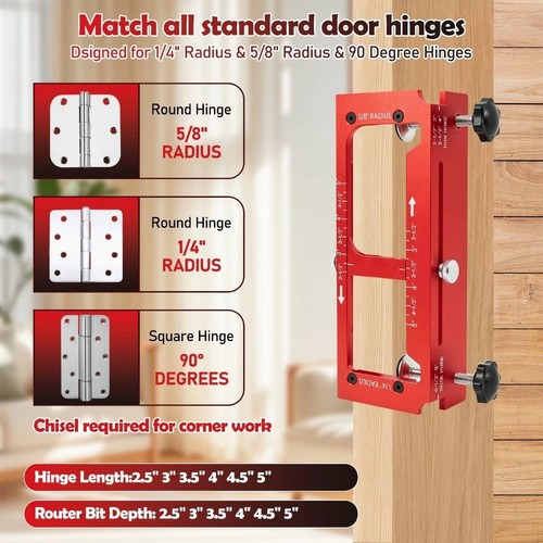 Door hinge routing jig - hinge, stable