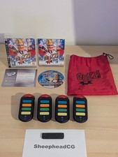 Buzz! PS3 Wireless 4x Buzzers & USB Wireless Dongle + Buzz! Quiz TV Game - VGC