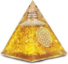India Citrine Orgonite Pyramid EMF Orgone Healing Crystal Meditation Positivity