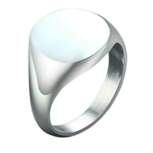 Circle silver signet ring - circle,