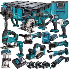 Makita 18V 14 Piece Combo Tool Kit 3 x 5.0Ah Battery & MAKTRAK Trolley Toolbox