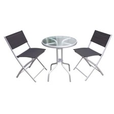 Garden bistro set outdoor patio furniture table & 2 chairs weather resistant 