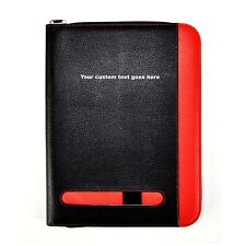 Personalised Text A4 Zipped Conference Folder Portfolio with Calculator & Pad