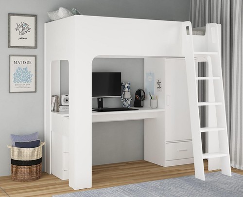 White wood finish - white, high