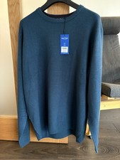 James Pringle Classic Crew Neck Mens Jumper In Blue Size XL