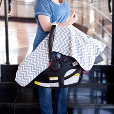 Kids N' Such Peekaboo Baby Car Seat Canopy Infant Carrier Cover Chevron & Pink