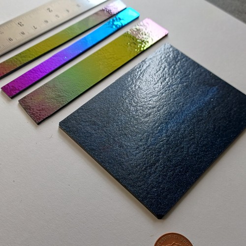 Dichroic glass bullseye - dichroic, dark