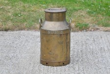 Vintage brassed milk churn old milkchurn brass milking can - FREE POSTAGE
