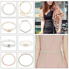 Rhinestone Chain Belt Women