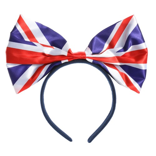 Union jack flag bow headband - union,