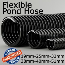 BLACK CORRUGATED FLEXIBLE POND HOSE FISH GARDEN FILTER PUMP  FLEXI PIPE